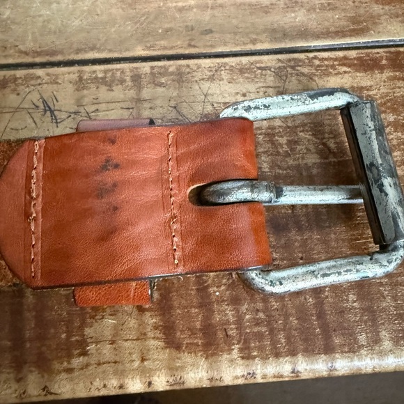 Vintage Replay Cognac Leather Belt with Metal Buckle - Picture 12 of 13